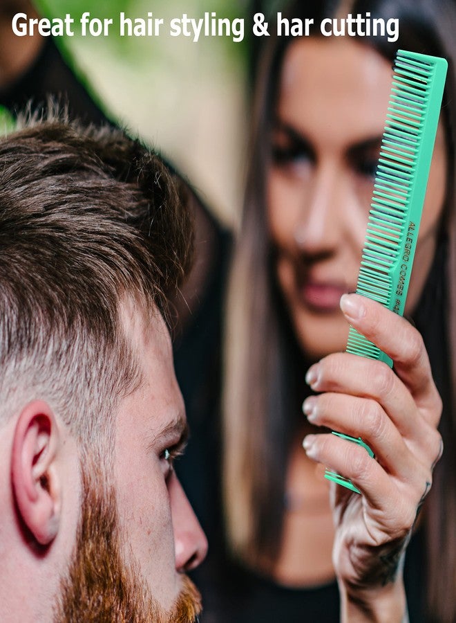 Allegro Combs 420 Hair Stylist Barbers Cutting Combs Beard Comb Mustache Mens Women Toddler Boys Braiding Hair Parting USA 3 Pc. (Fresh mint) - Image 2